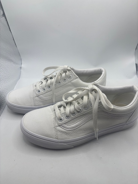 Vans Shoes - Vans Old Skool True White on White Low top Sneaker SZ 8.5 leather accents casual